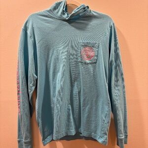 Vineyard Vines Long Sleeve With Hood and Picture of Swordfish Blue